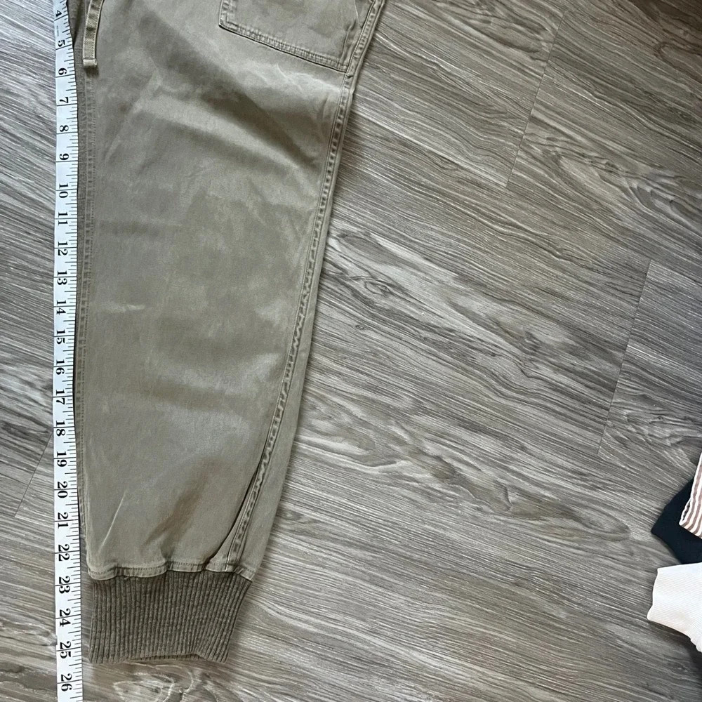 James Perse Mens Mixed Media Joggers Olive Drab Cotton Lyocell Size 3 WHU1677